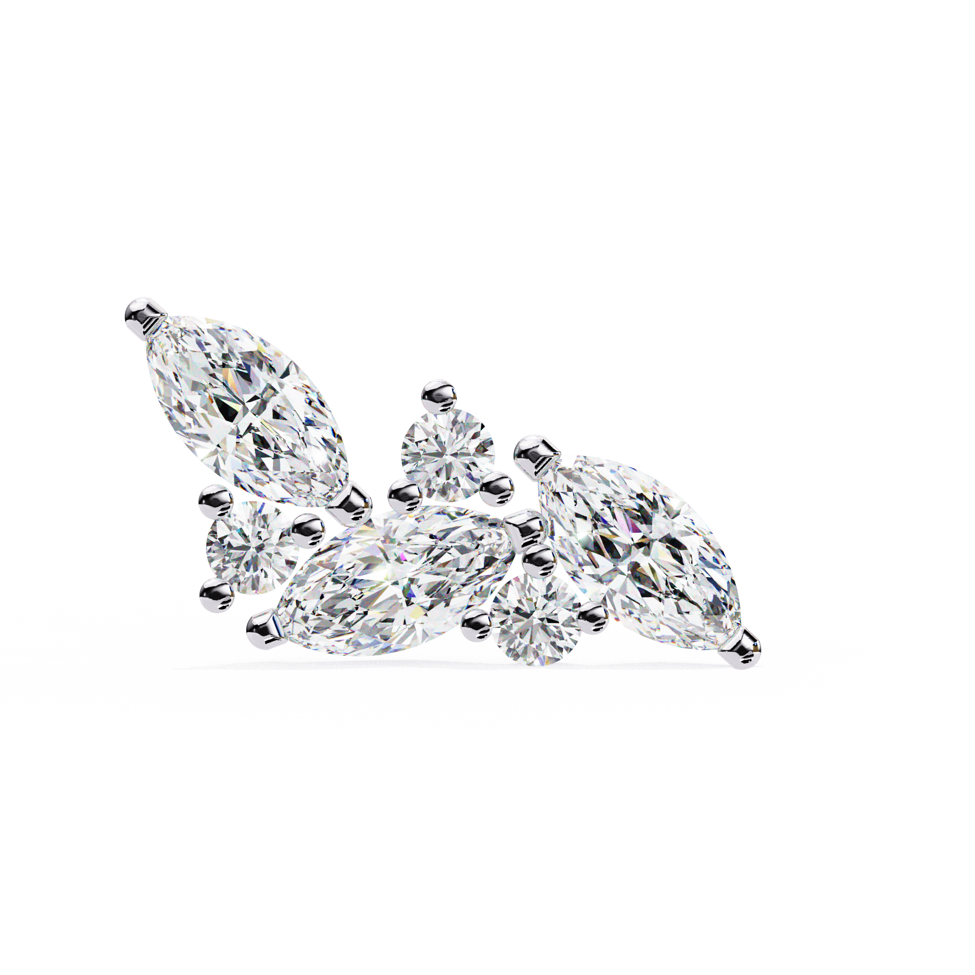 Shimmery Shower Diamond Earrings in 925 Silver