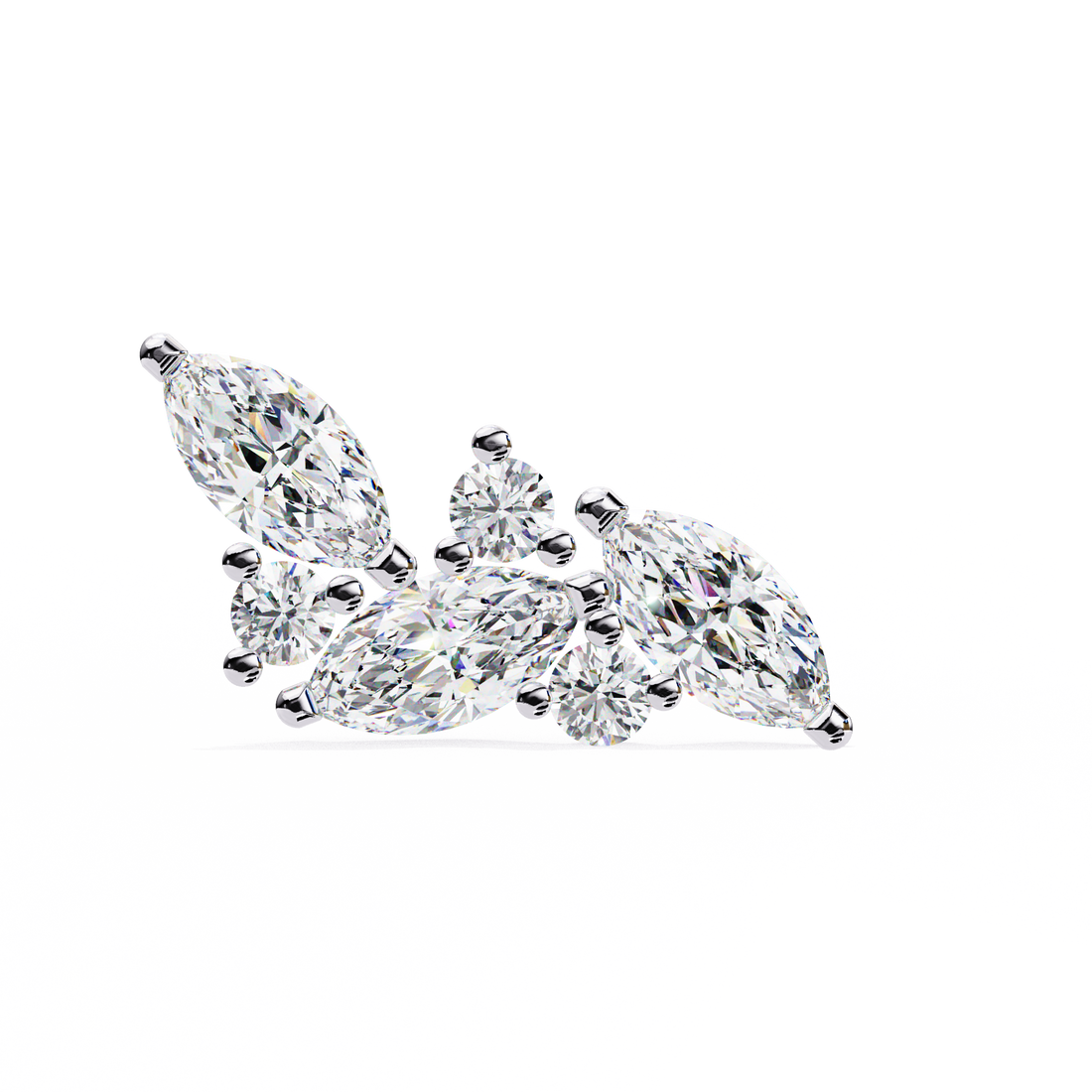 Shimmery Shower Diamond Earrings in 925 Silver