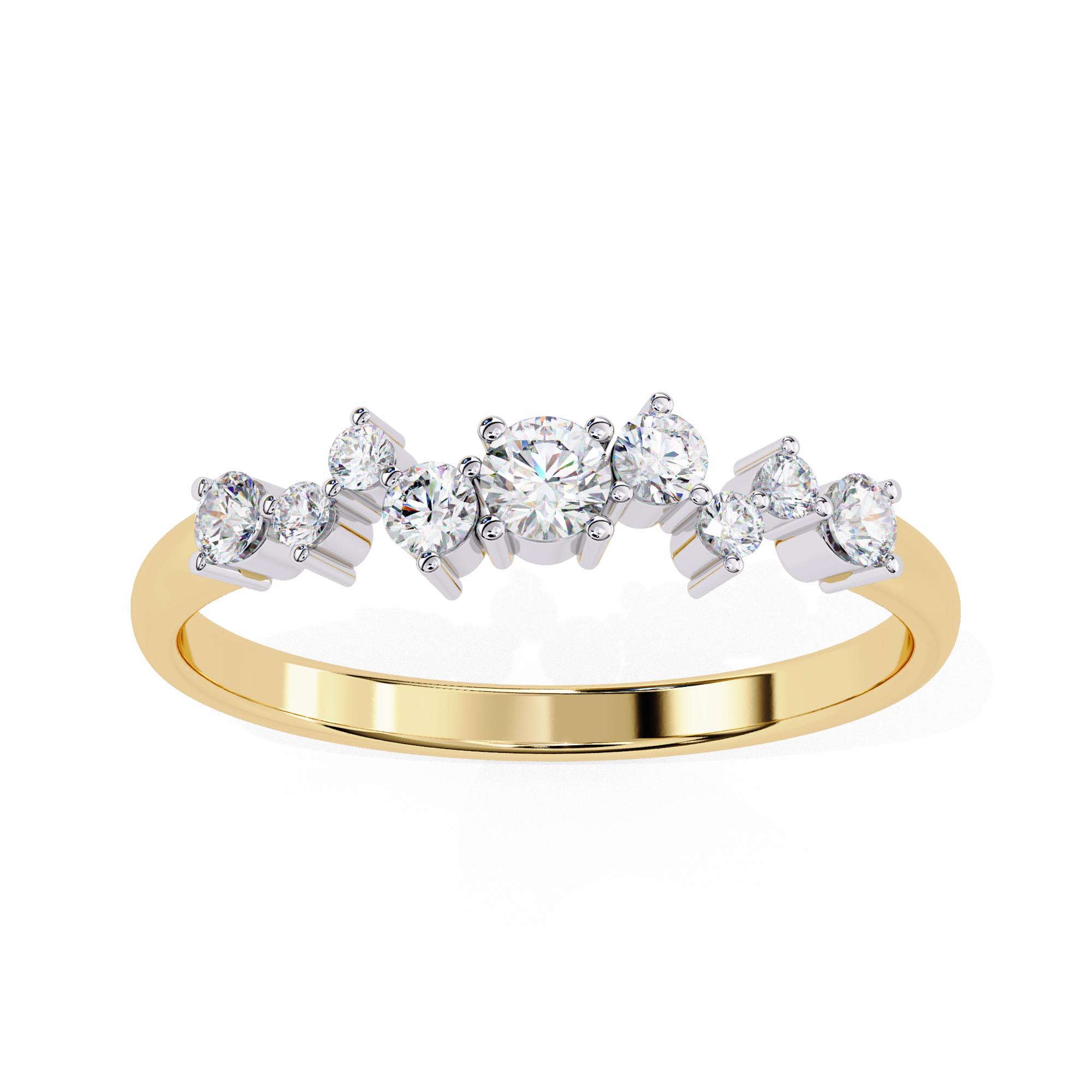 Shining Round Diamond Band Ring