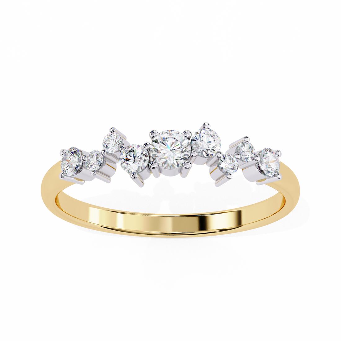 Shining Round Diamond Band Ring