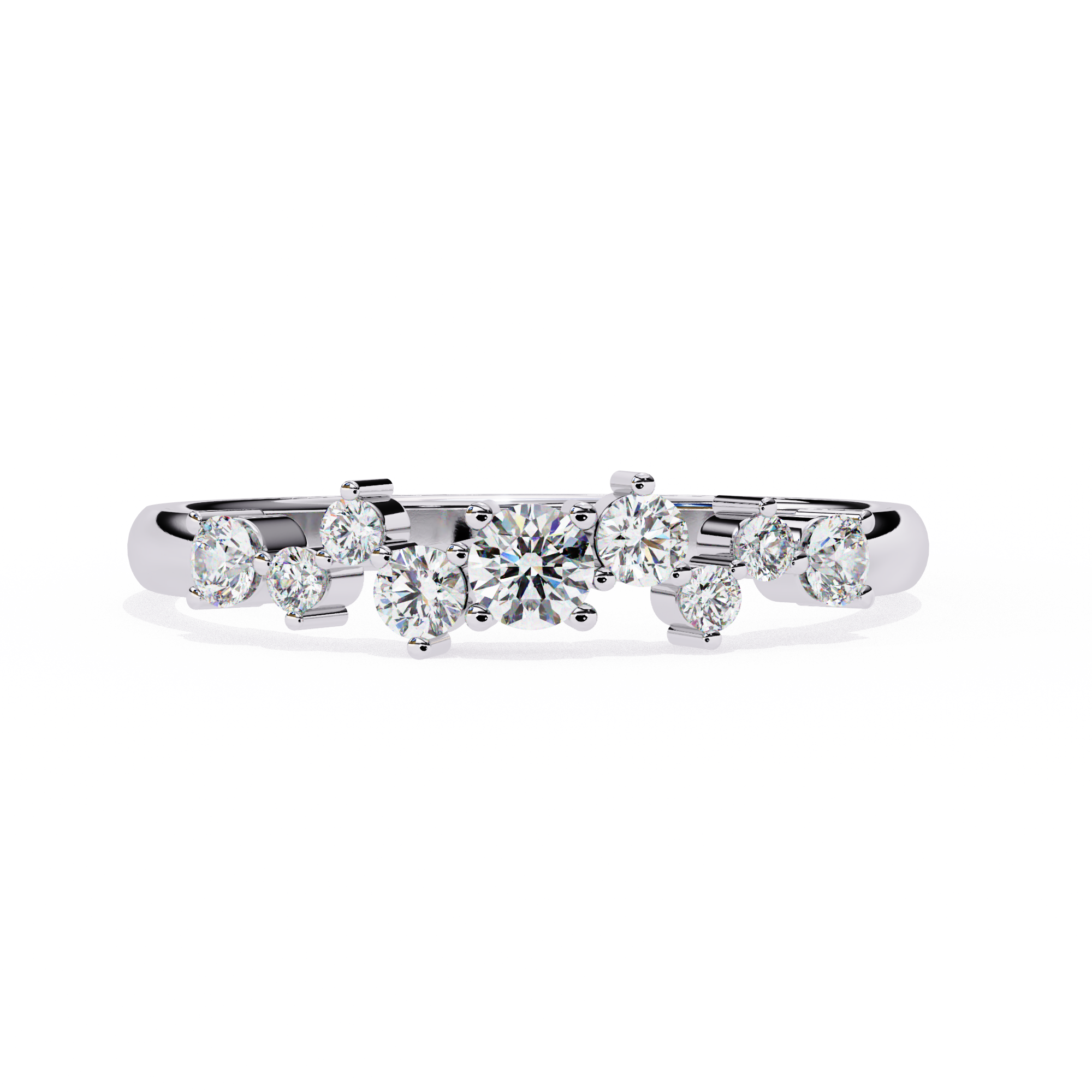 Shining Round Diamond Band Ring 10