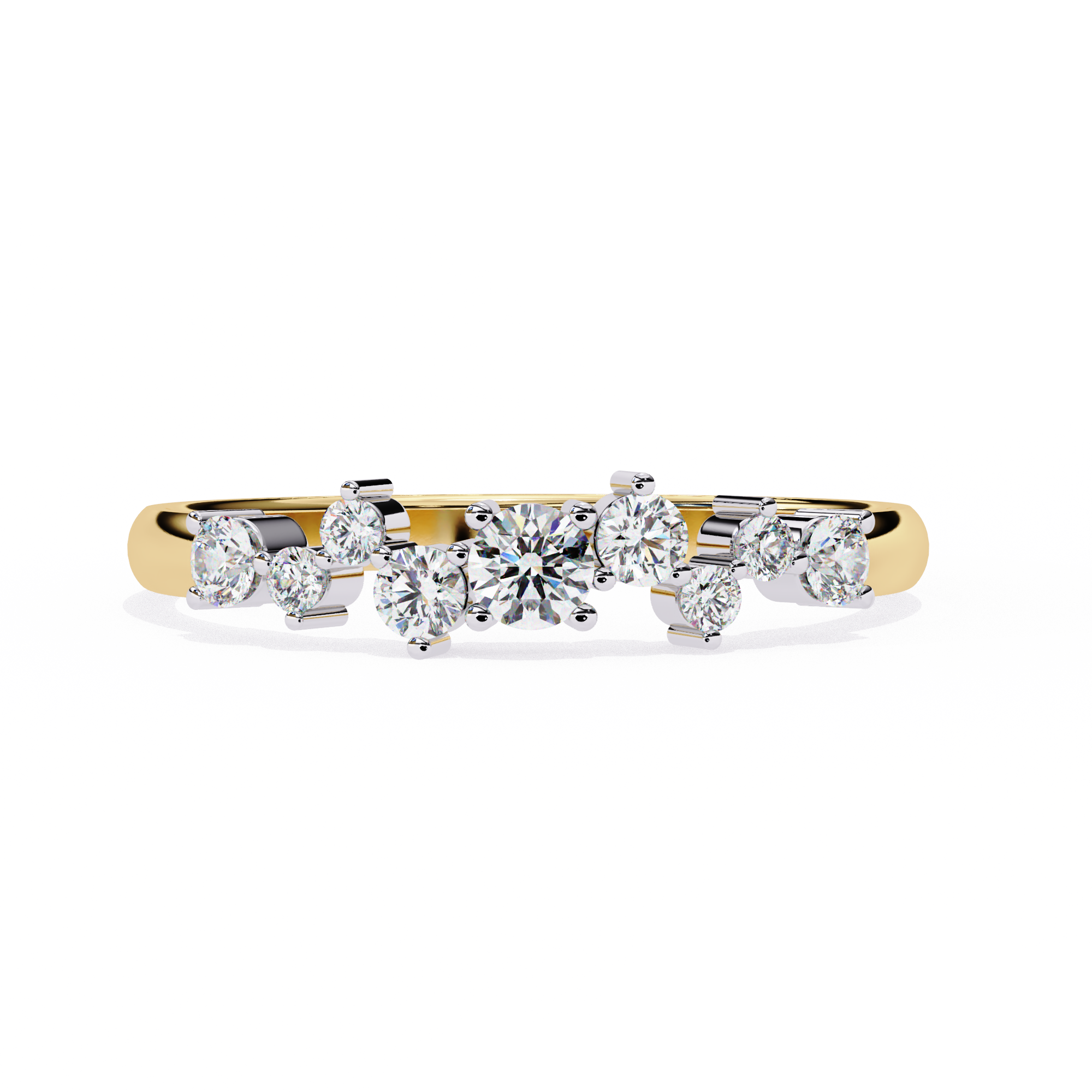 Shining Round Diamond Band Ring 2