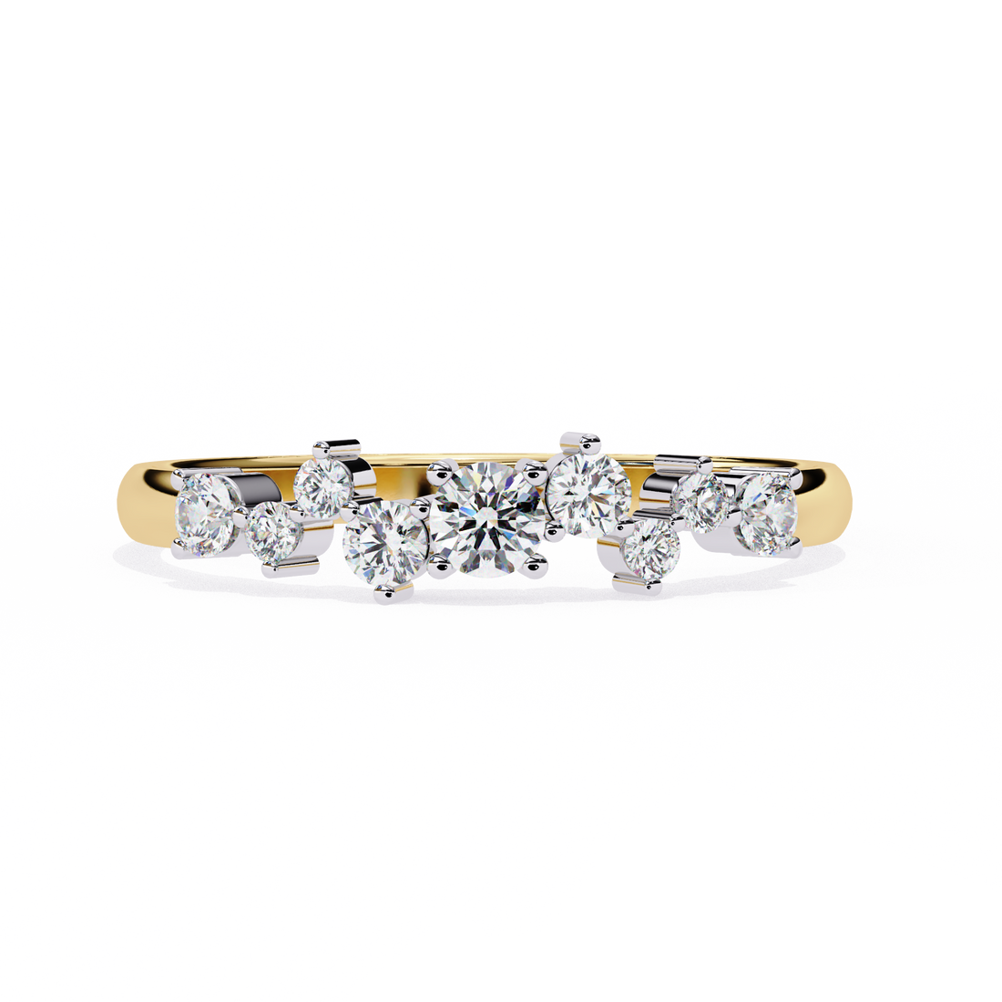 Shining Round Diamond Band Ring 2