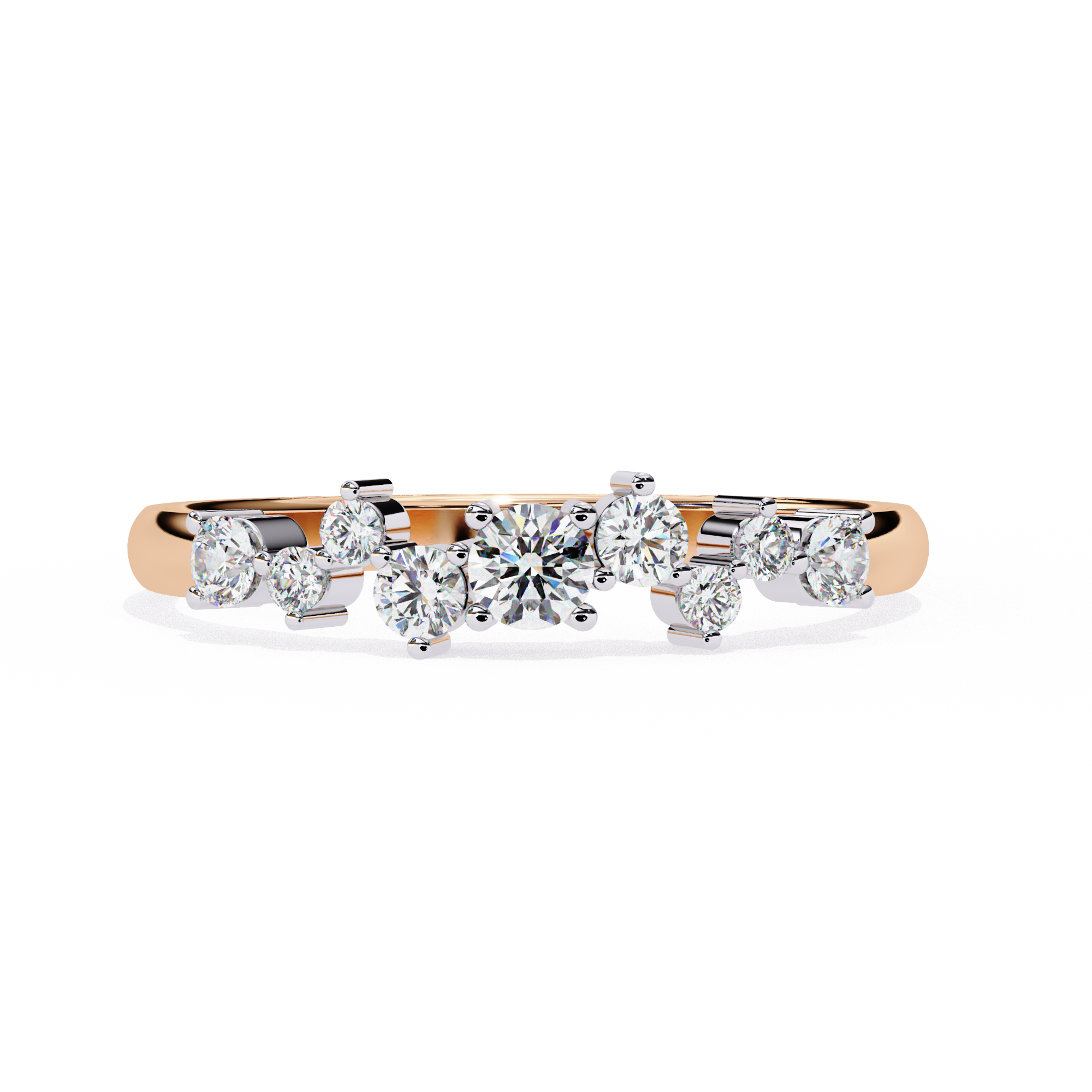 Shining Round Diamond Band Ring 5