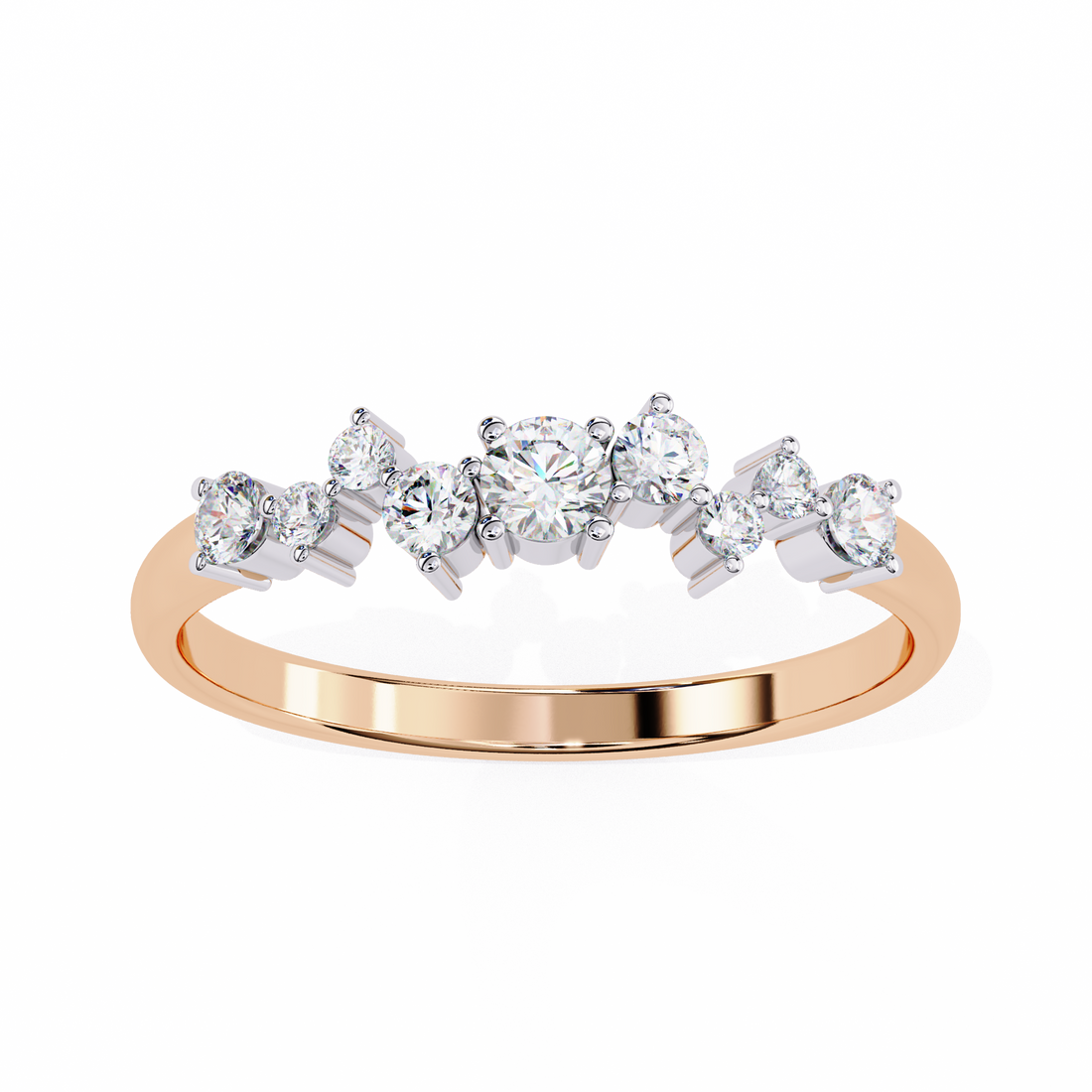 Shining Round Diamond Band Ring 6