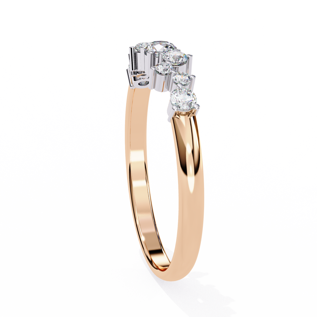 Shining Round Diamond Band Ring 7