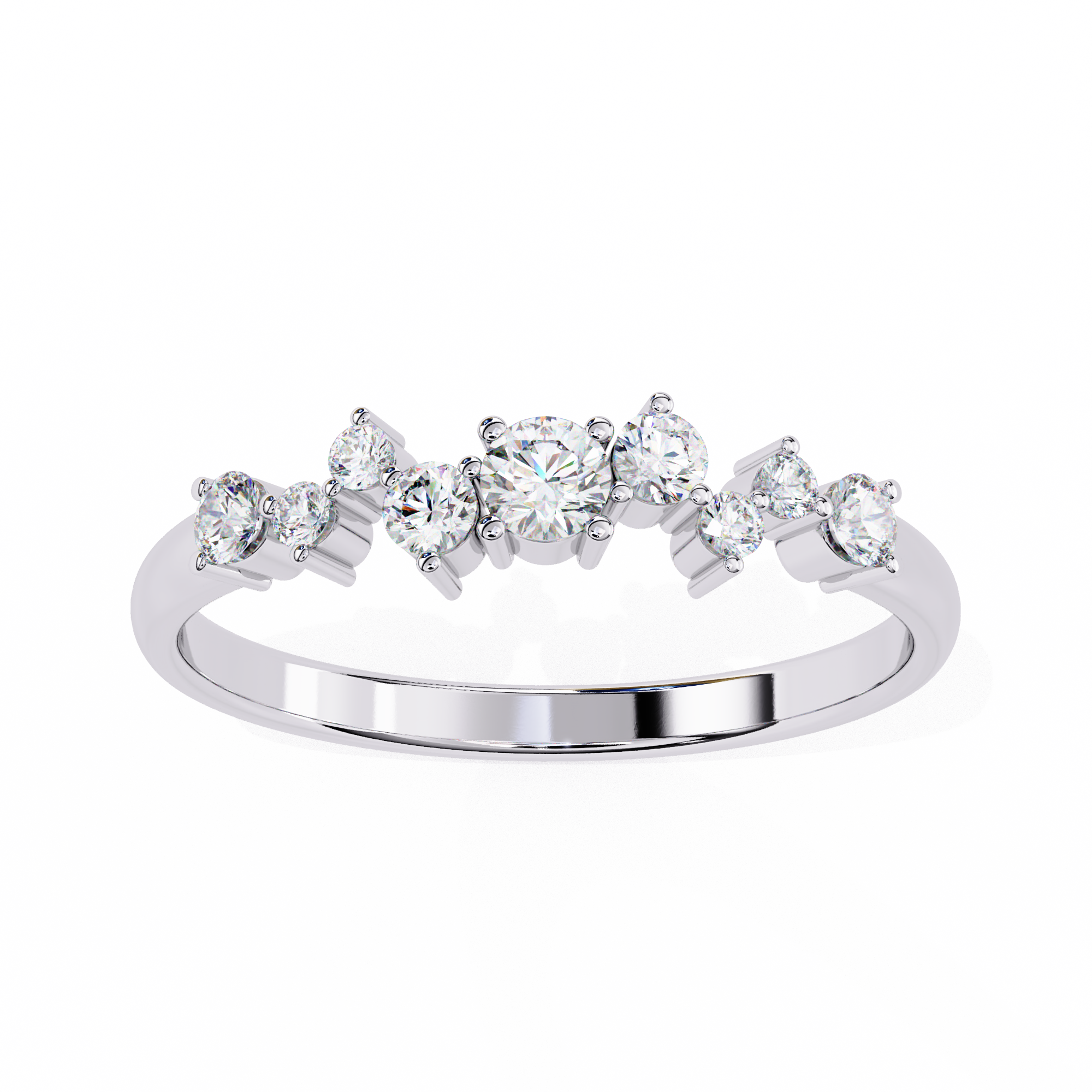 Shining Round Diamond Band Ring 9