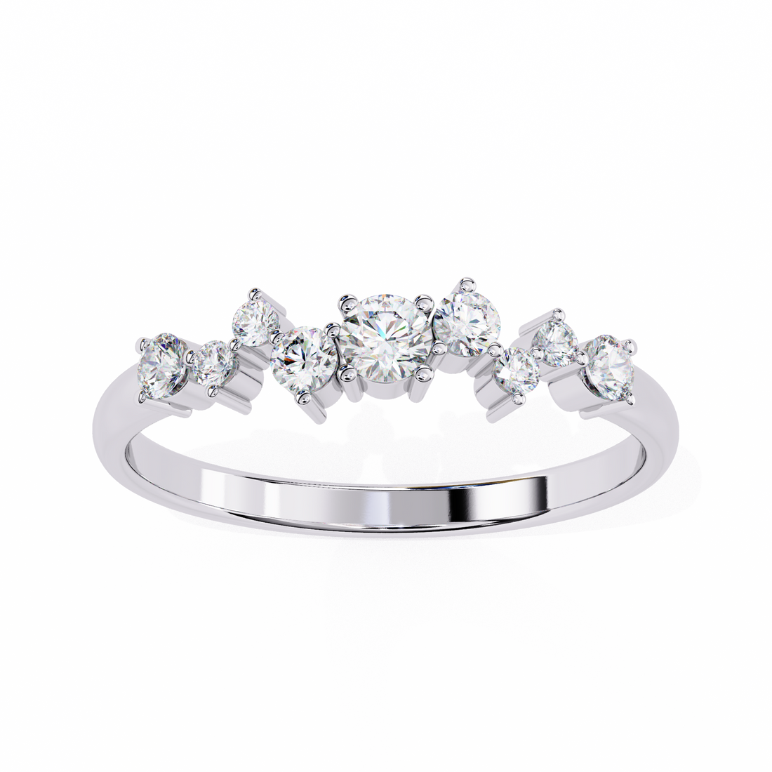 Shining Round Diamond Band Ring 9