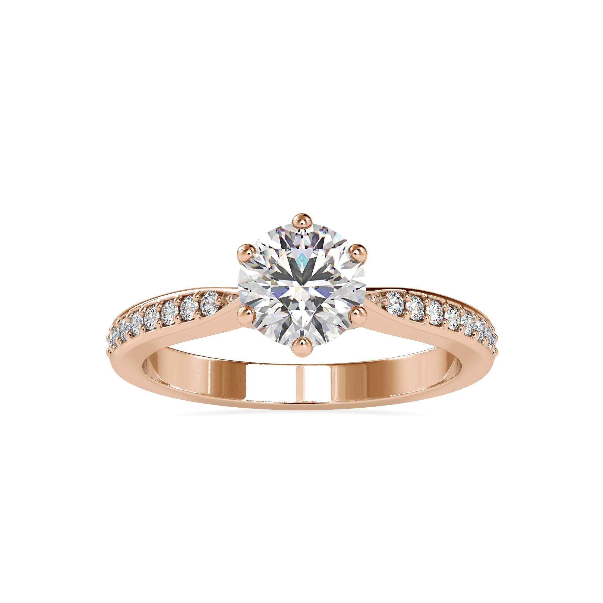 Simple Elegant Round Solitaire Diamond 2