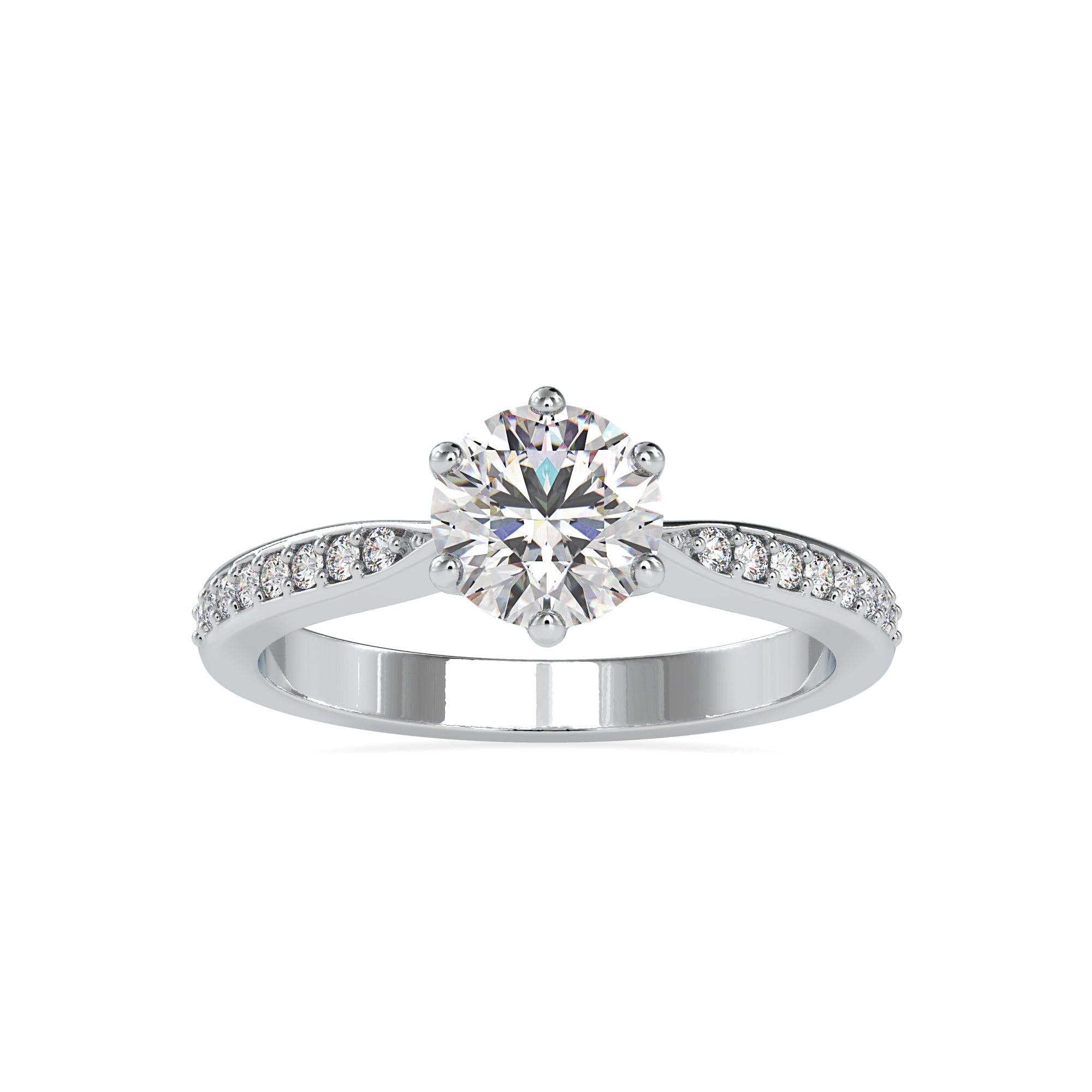 Simple Elegant Round Solitaire Diamond 4