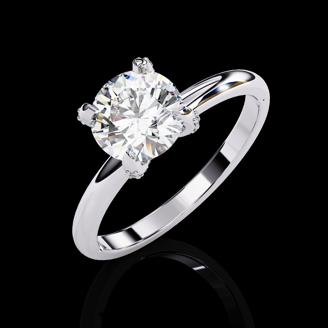 Simplistic Charm Solitaire Diamond Ring12