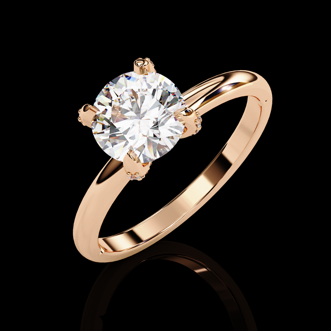 Simplistic Charm Solitaire Diamond Ring7