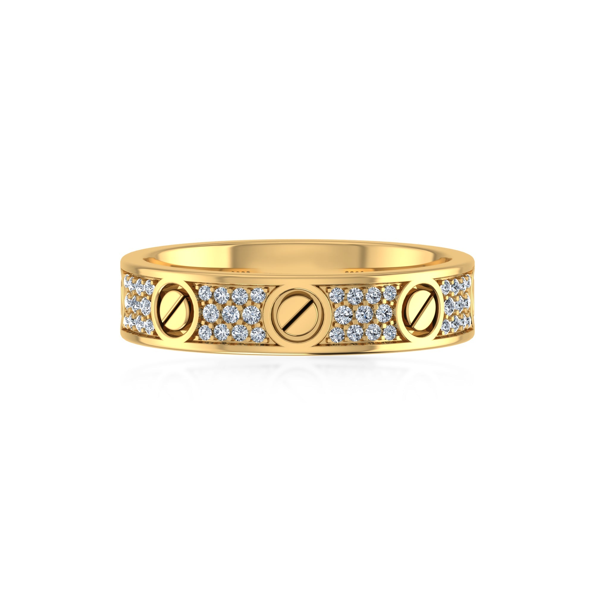 Slim Screw Motif Lab-Grown Diamond Band Ring