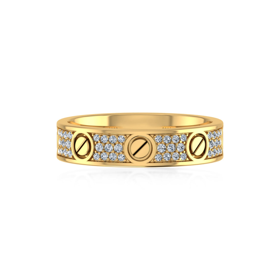Slim Screw Motif Lab-Grown Diamond Band Ring