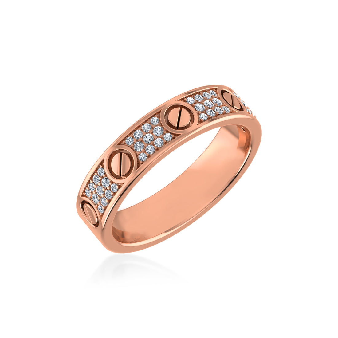 Slim Screw Motif Lab-Grown Diamond Band Ring 5