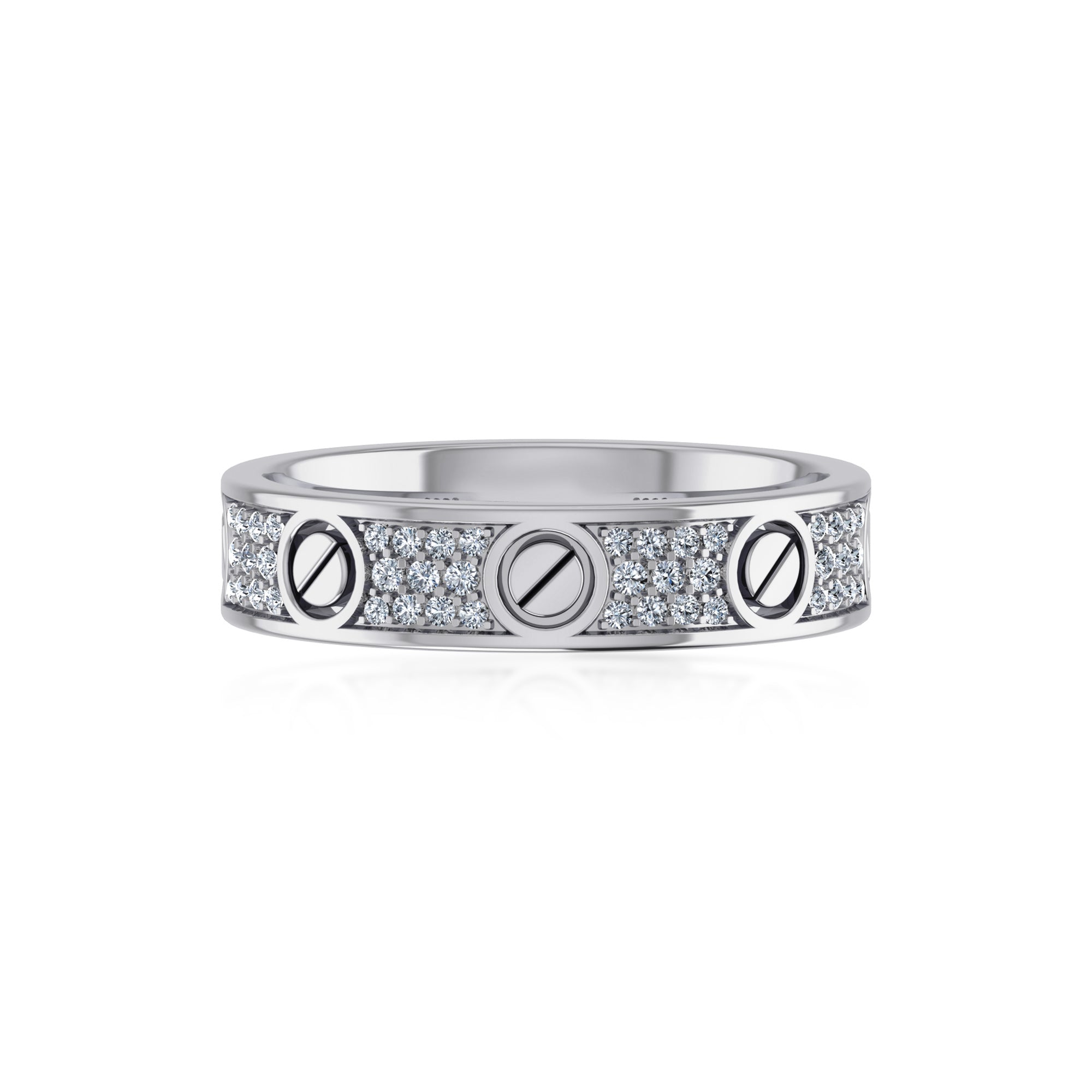 Slim Screw Motif Lab-Grown Diamond Band Ring 7