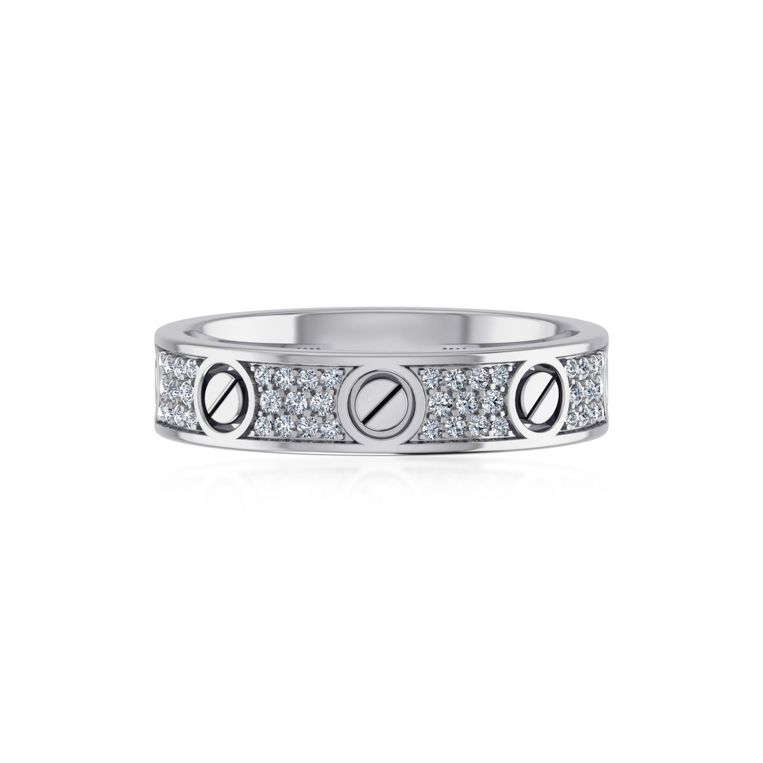 Slim Screw Motif Lab-Grown Diamond Band Ring 7