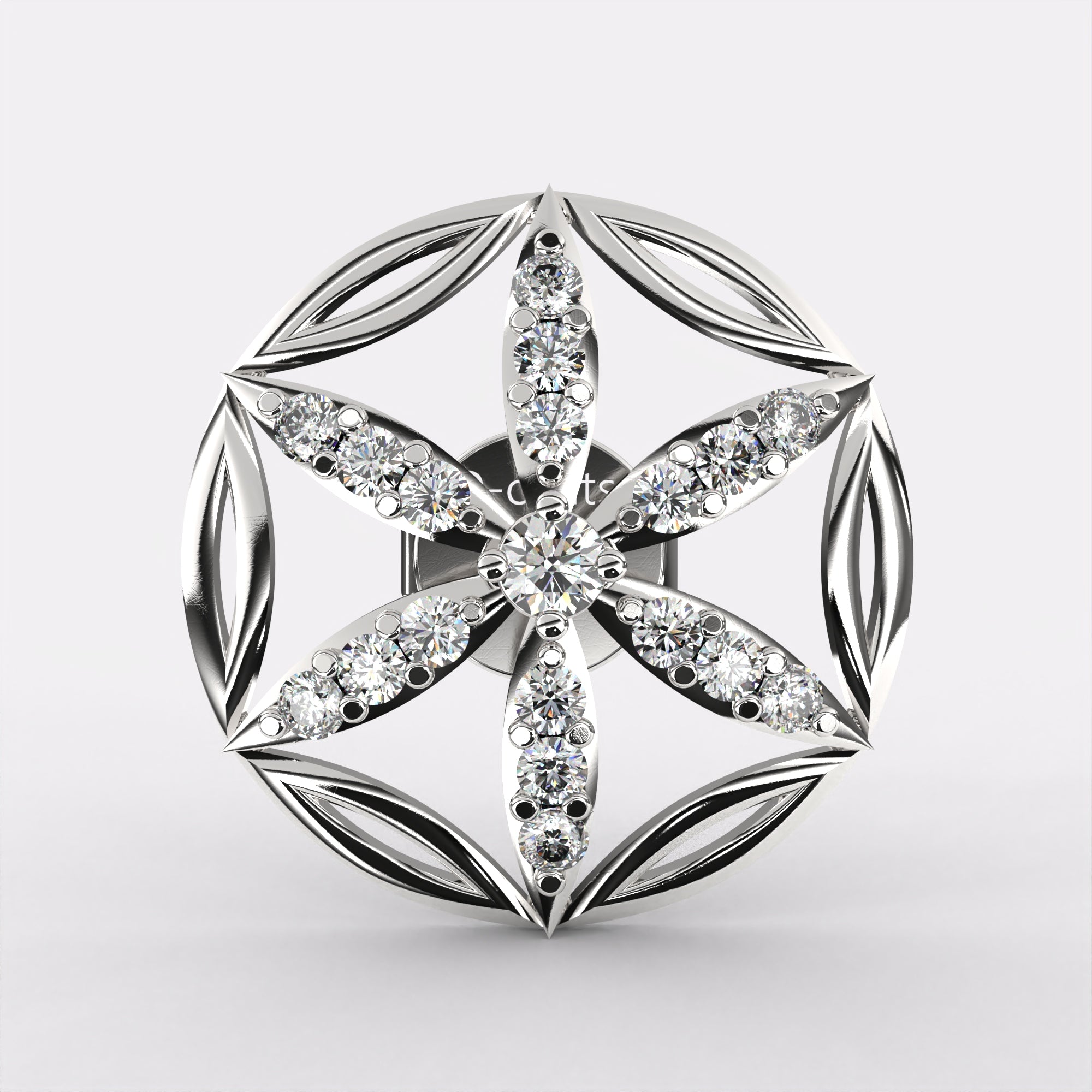 Snowflakes Diamond Earrings In 925 Silver