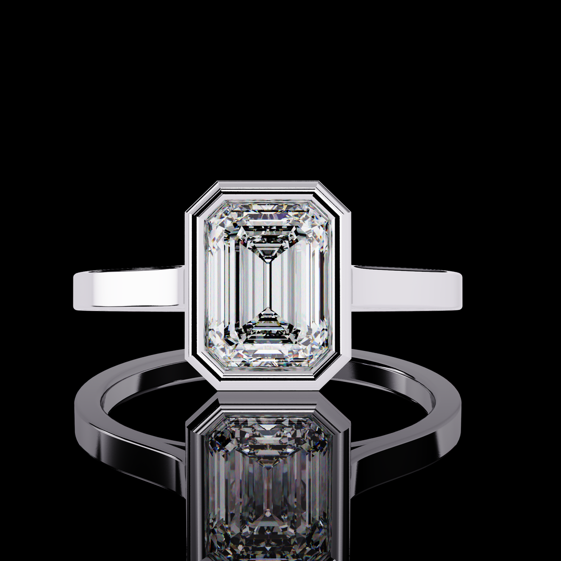Solitaire Emerald Lab Grown Ring