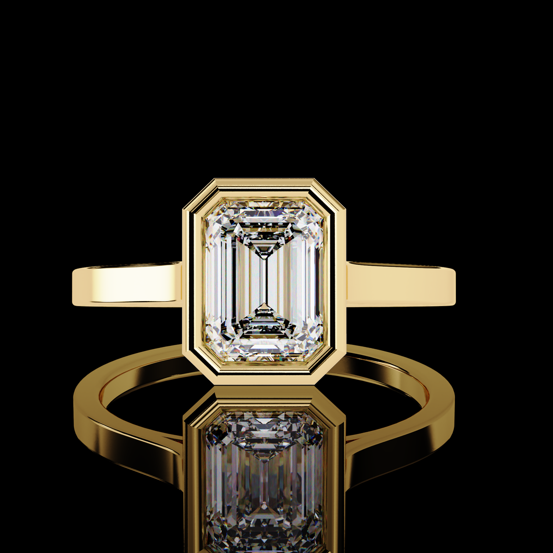 Solitaire Emerald Lab Grown Ring