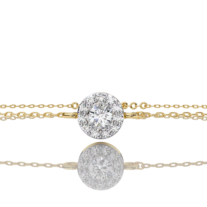 Solitaire Halo Diamond Bracelet