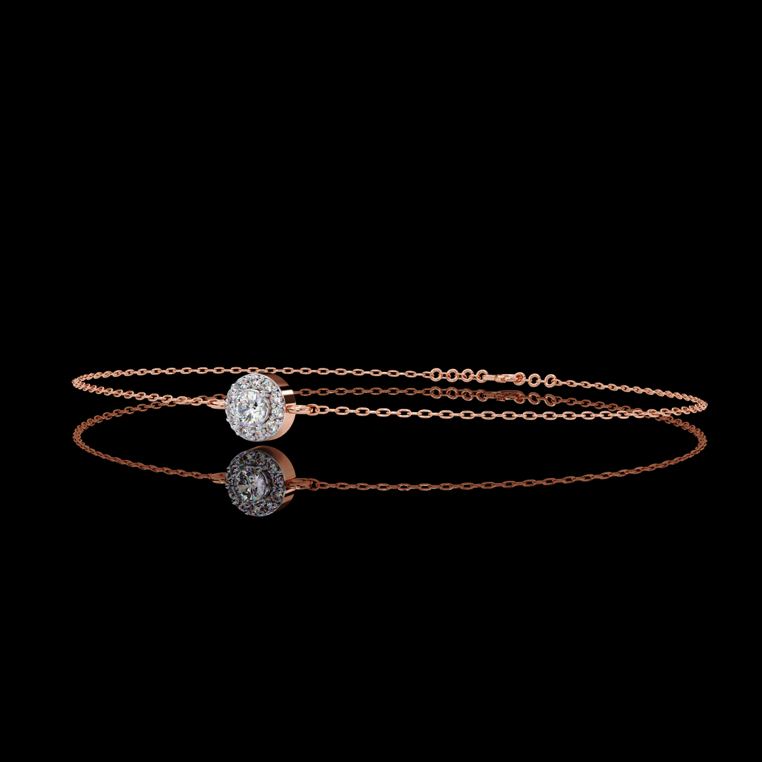 Solitaire Halo Diamond Bracelet