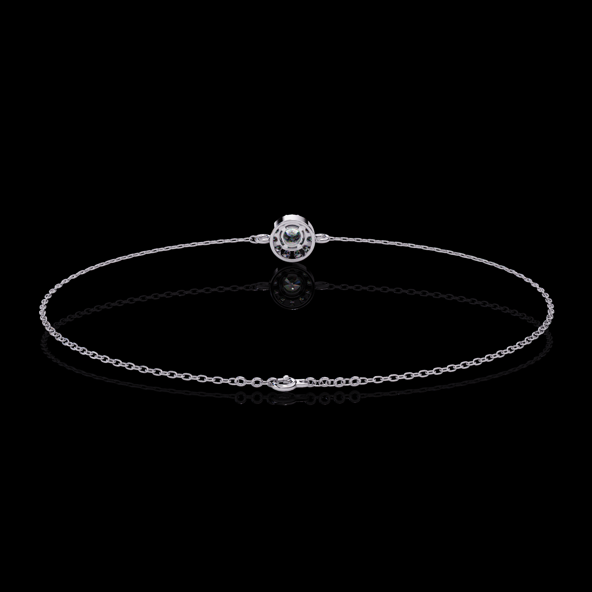 Solitaire Halo Diamond Bracelet