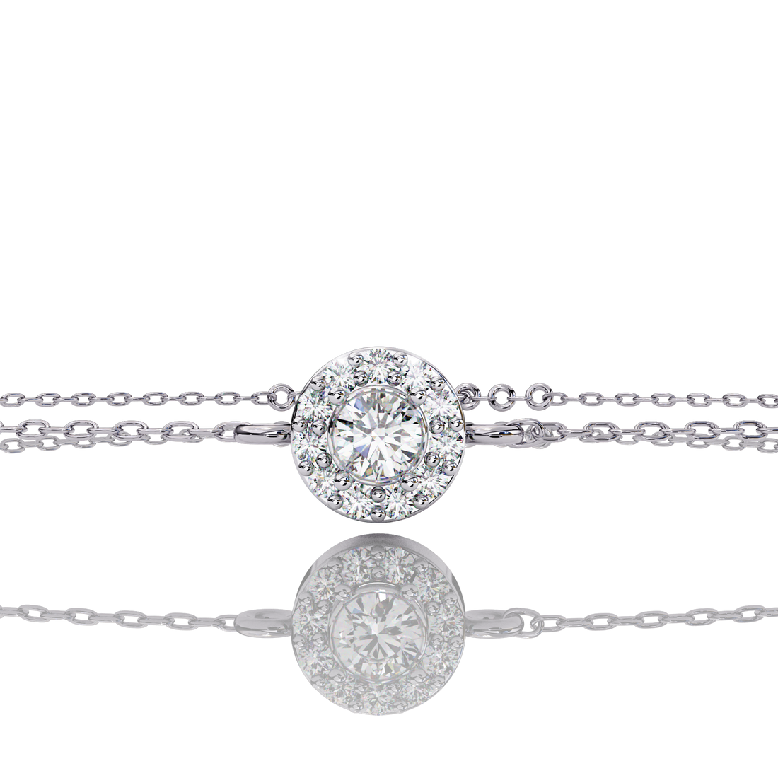 Solitaire Halo Diamond Bracelet
