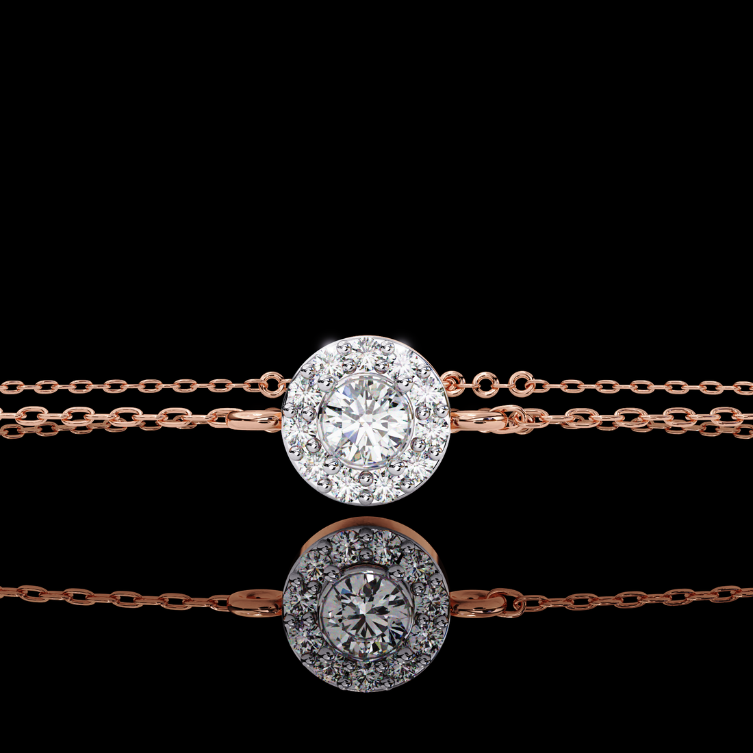 Solitaire Halo Diamond Bracelet