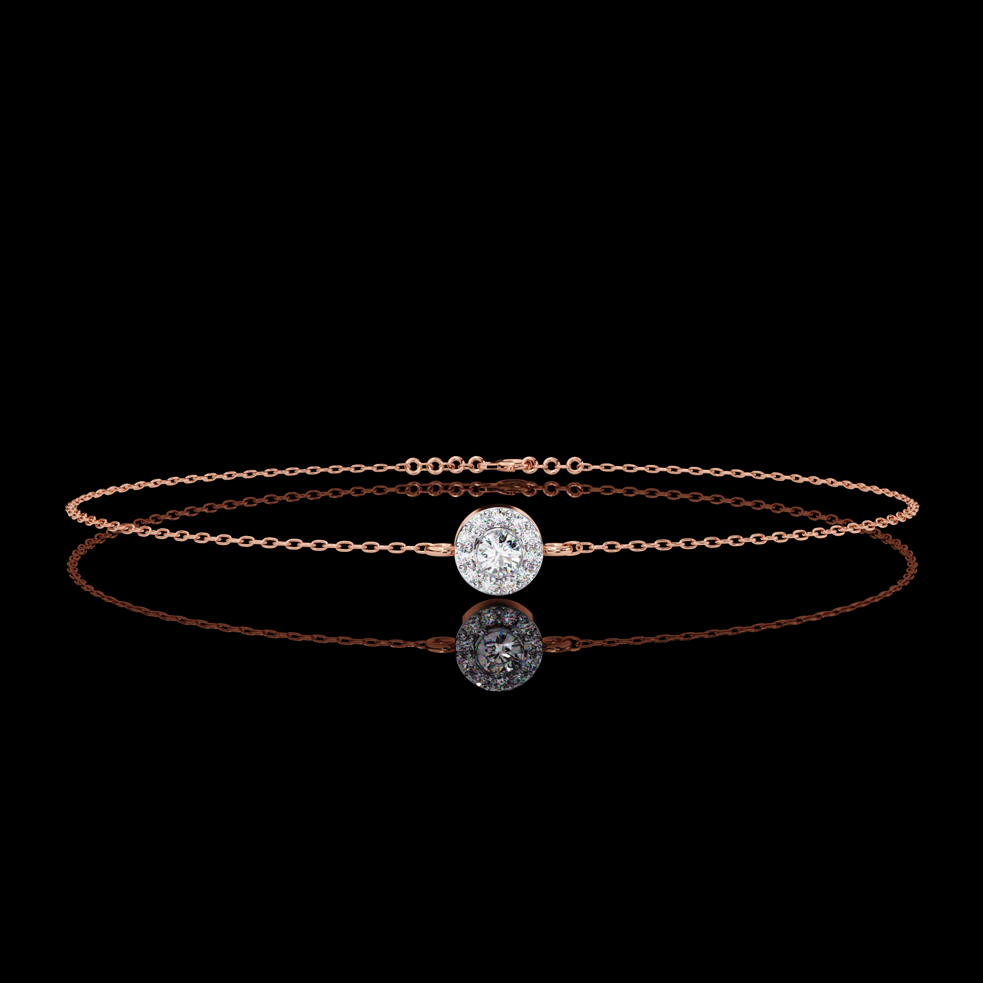 Solitaire Halo Diamond Bracelet