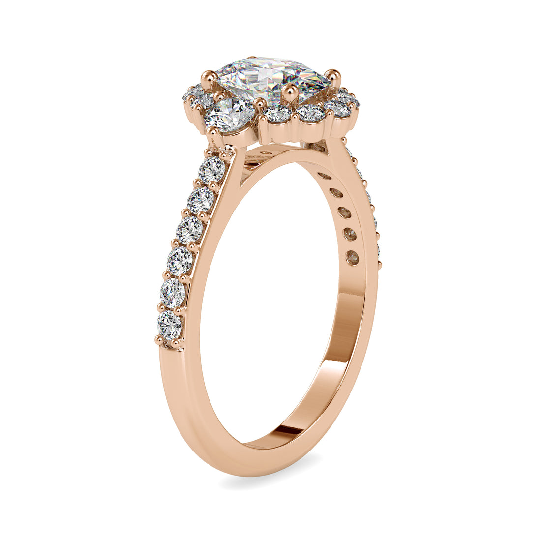 Solitaire Halo Ring with Oval Lab Diamond 5