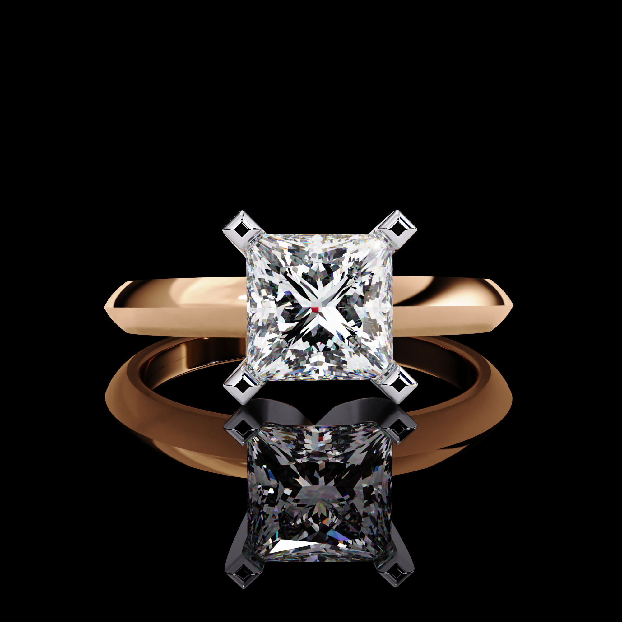 Solitaire Princess Diamond Ring10