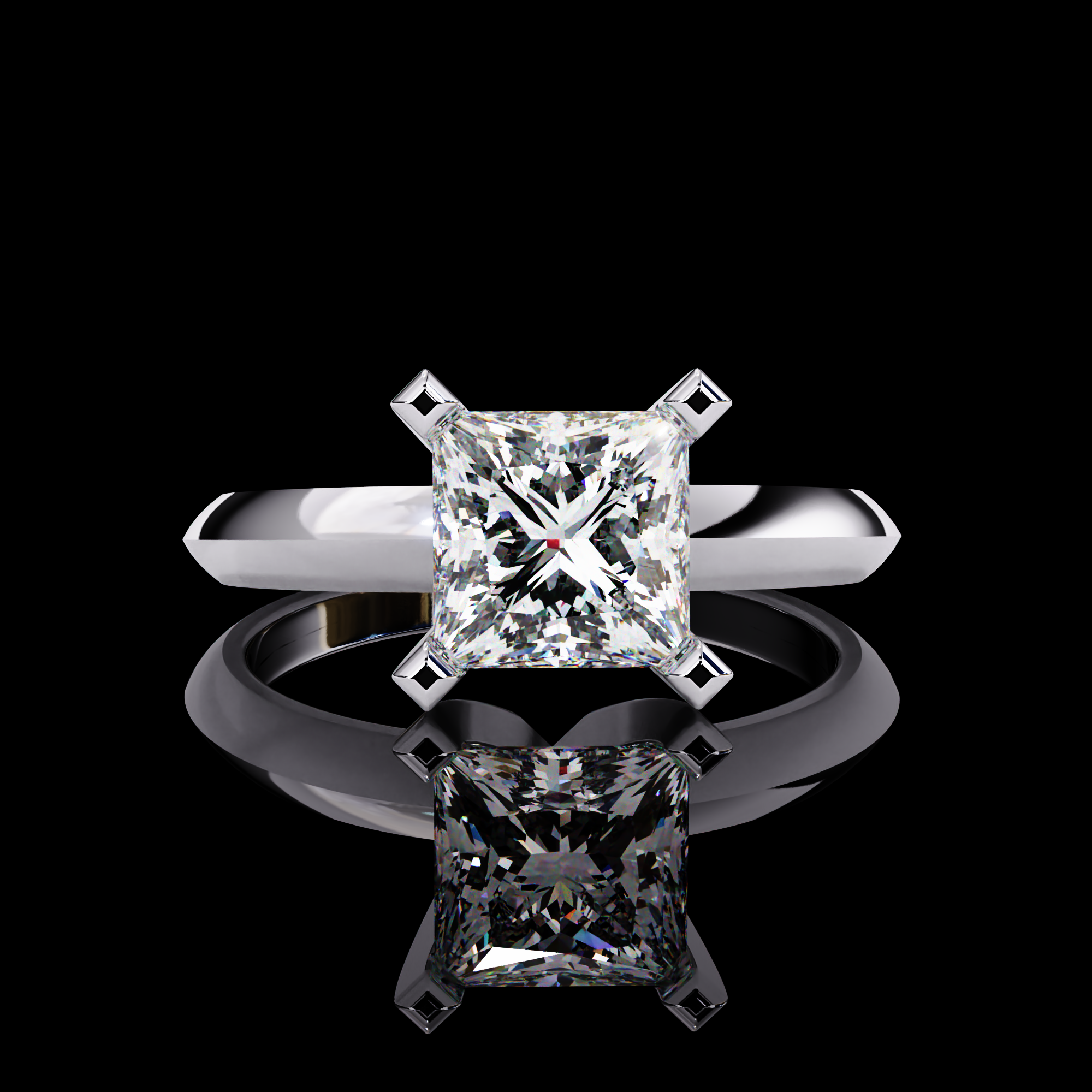 Solitaire Princess Diamond Ring12