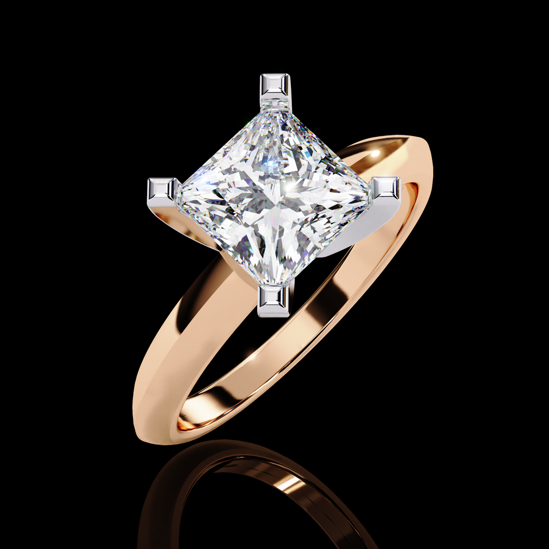 Solitaire Princess Diamond Ring6