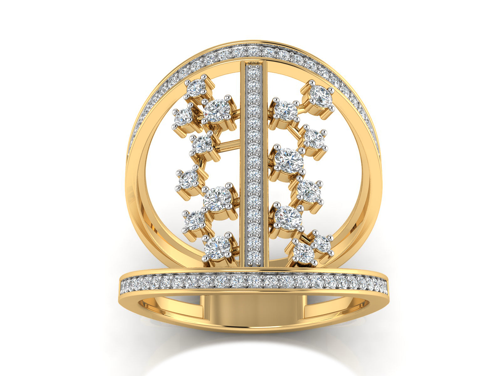 Sparking Cage Diamond Ring