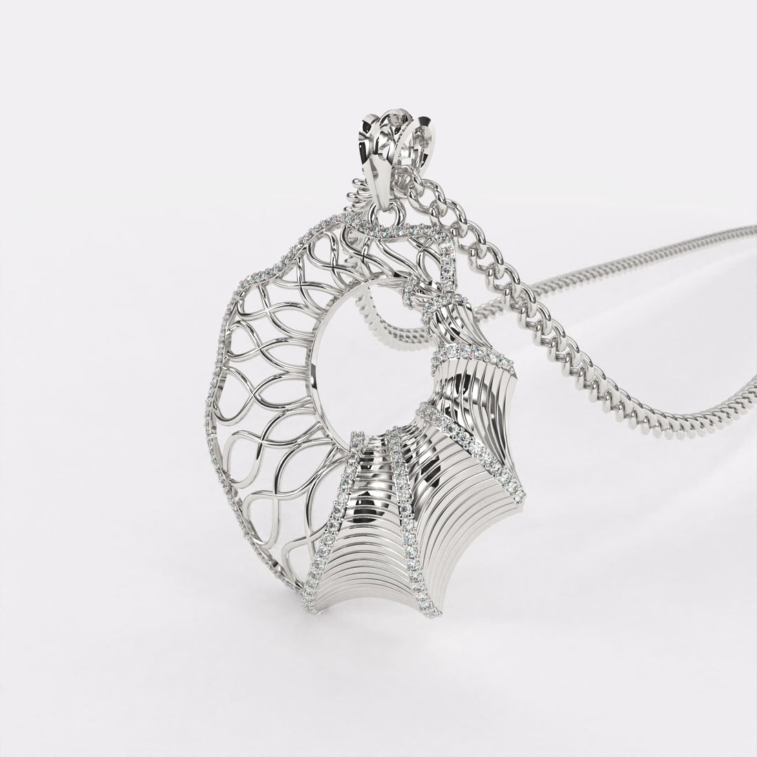 Sparkle Starburst Diamond Pendant In 925 Silver