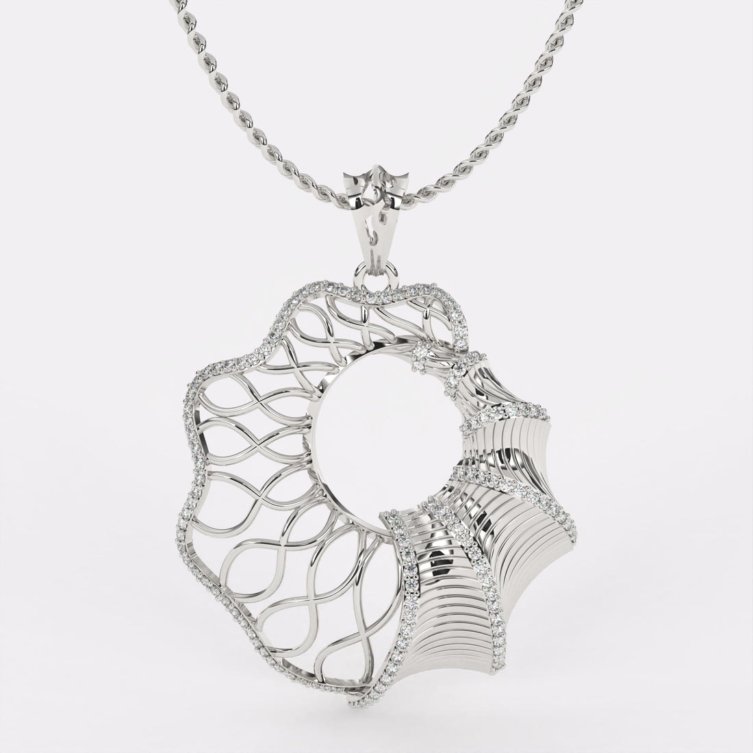 Sparkle Starburst Diamond Pendant In 925 Silver