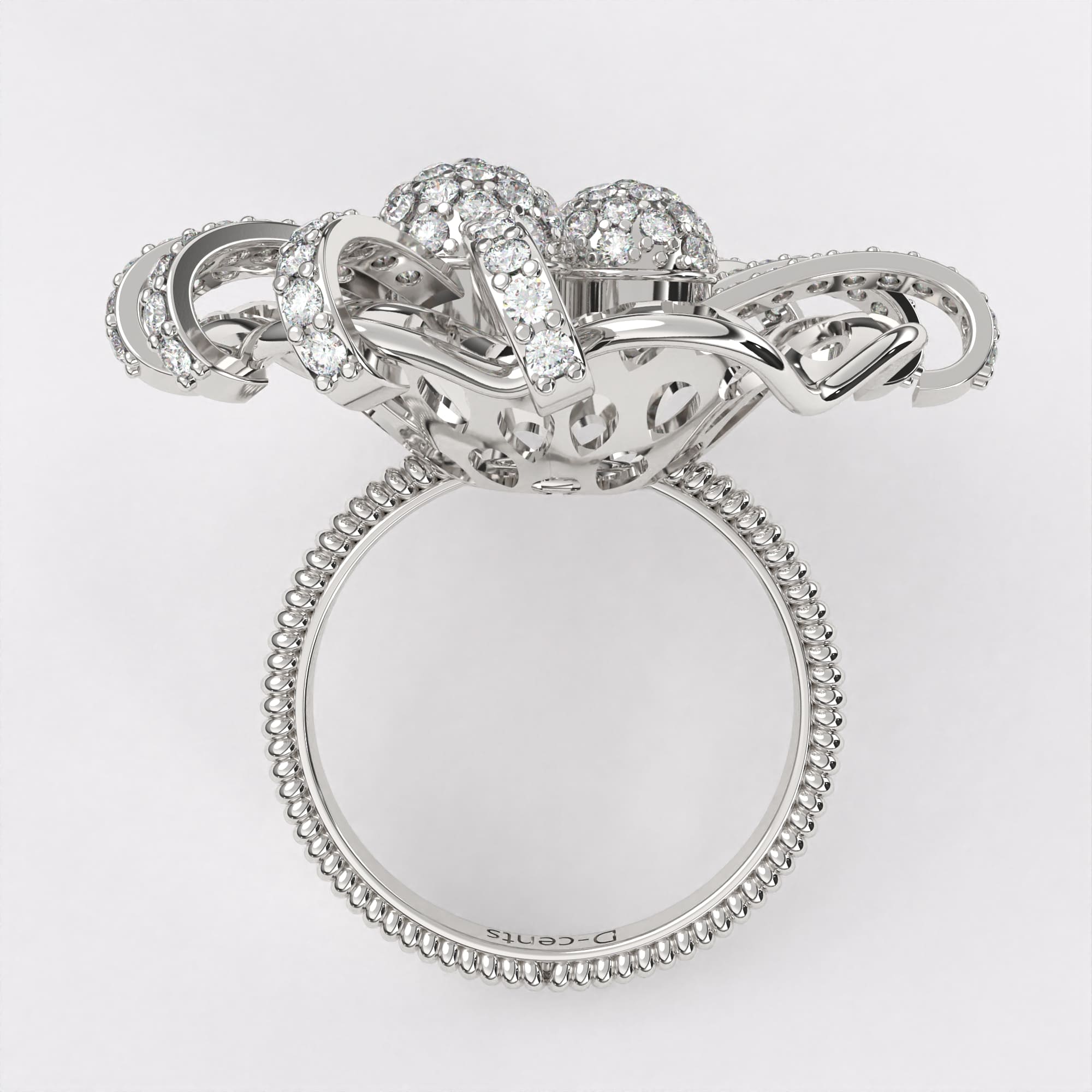 Sparkling Gold Diamond Ring in 925 Silver