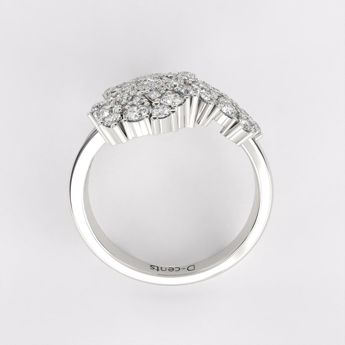 Sparkling Snowflake Diamond Ring In 925 Silver