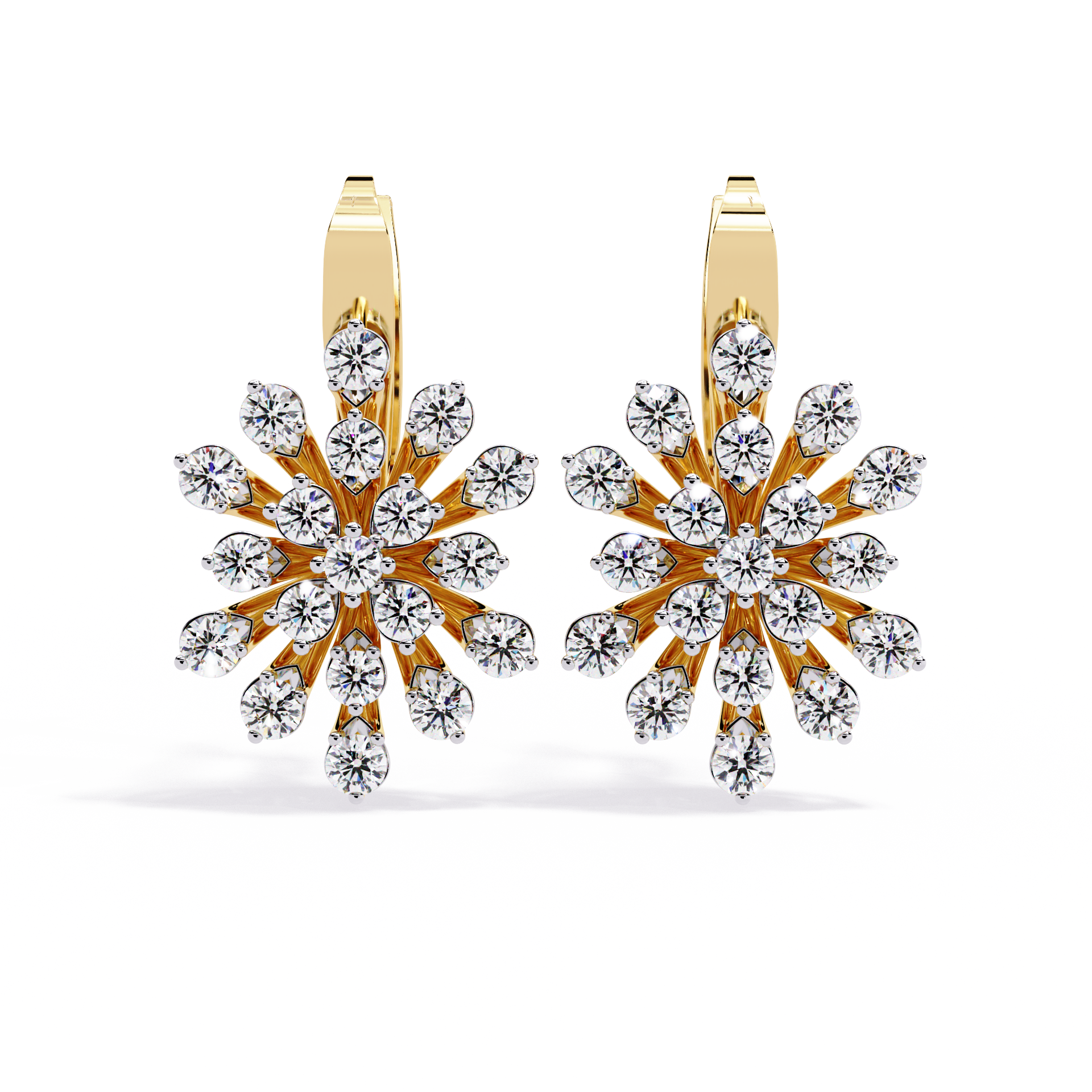 Sparkling Statement Floral Burst Lab Grown Diamond Earrings