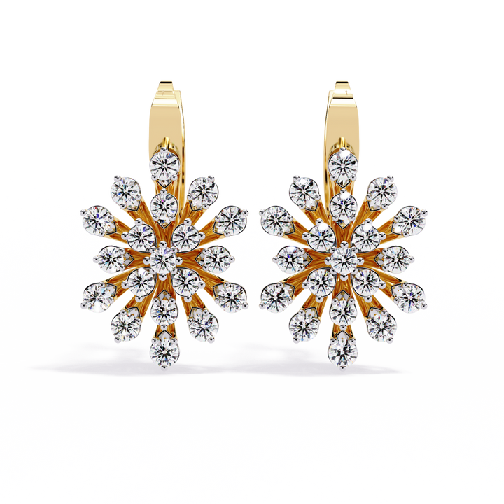 Sparkling Statement Floral Burst Lab Grown Diamond Earrings