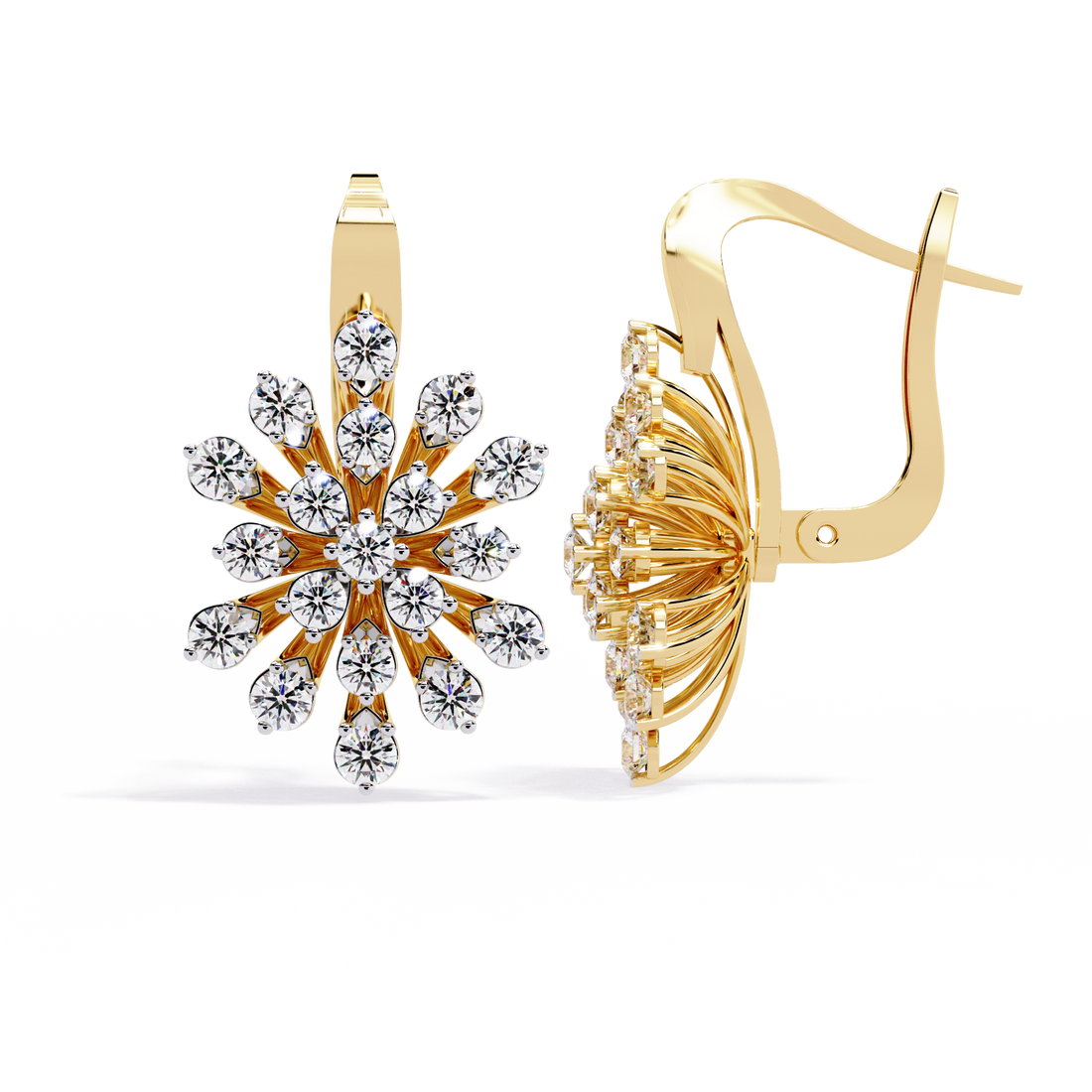 Sparkling Statement Floral Burst Lab Grown Diamond Earrings