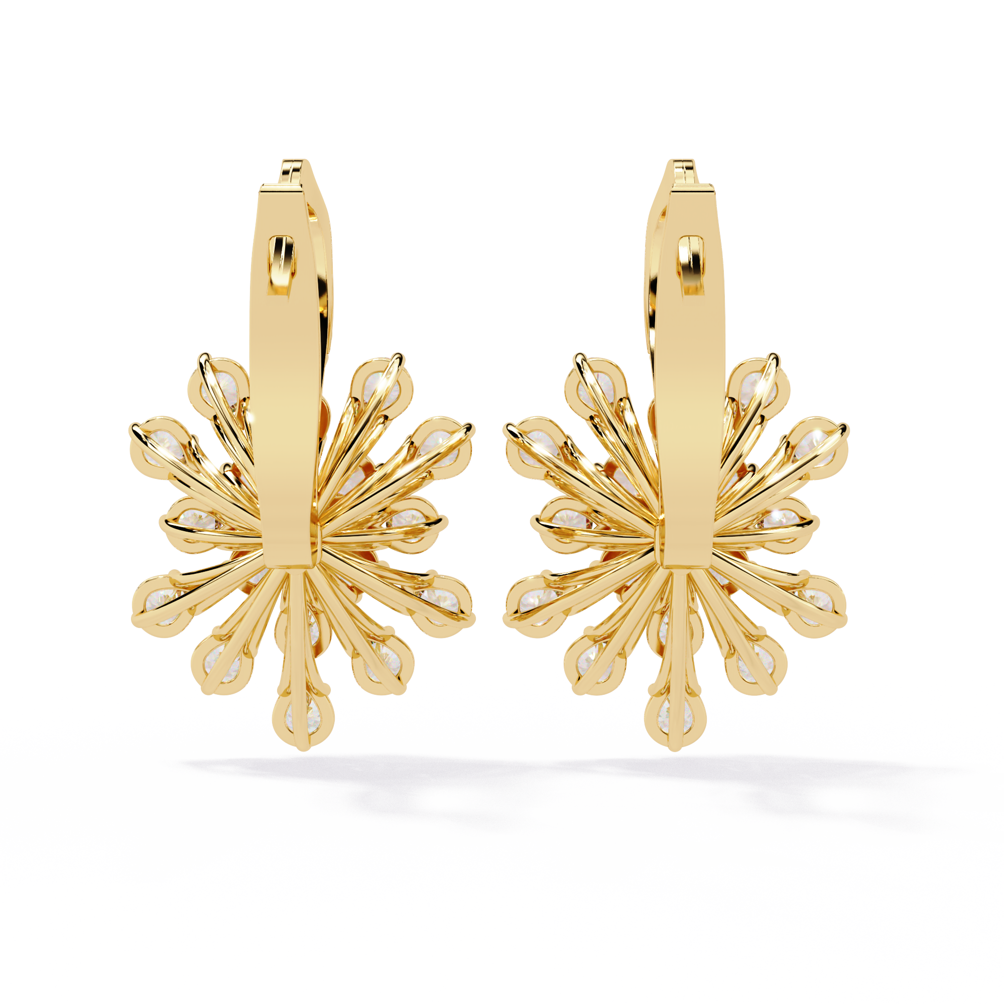 Sparkling Statement Floral Burst Lab Grown Diamond Earrings