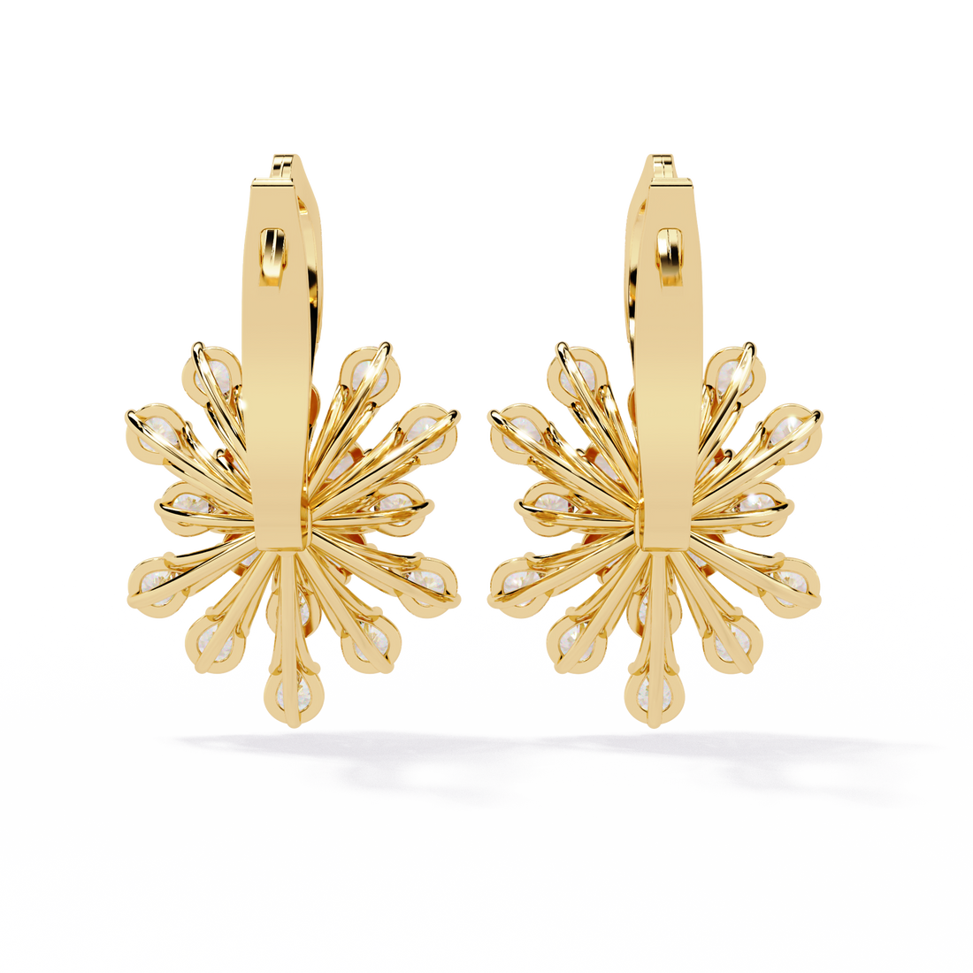 Sparkling Statement Floral Burst Lab Grown Diamond Earrings