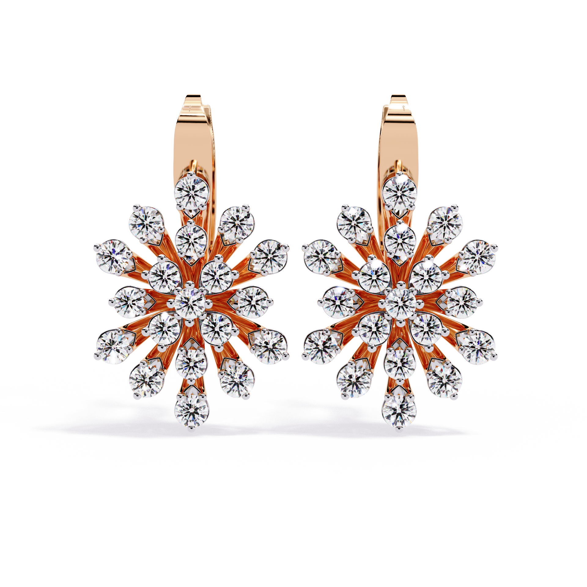 Sparkling Statement Floral Burst Lab Grown Diamond Earrings
