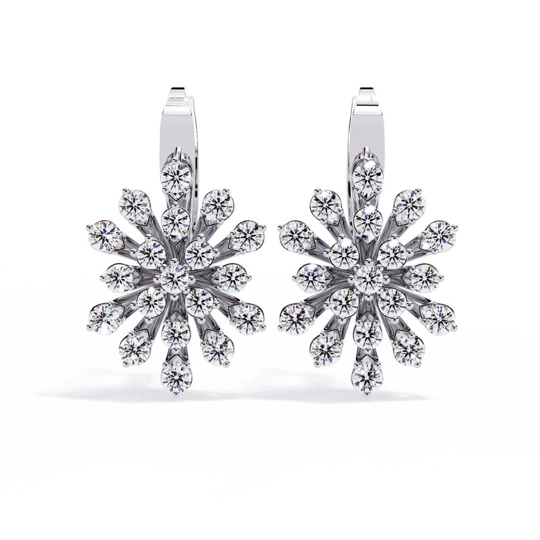 Sparkling Statement Floral Burst Lab Grown Diamond Earrings