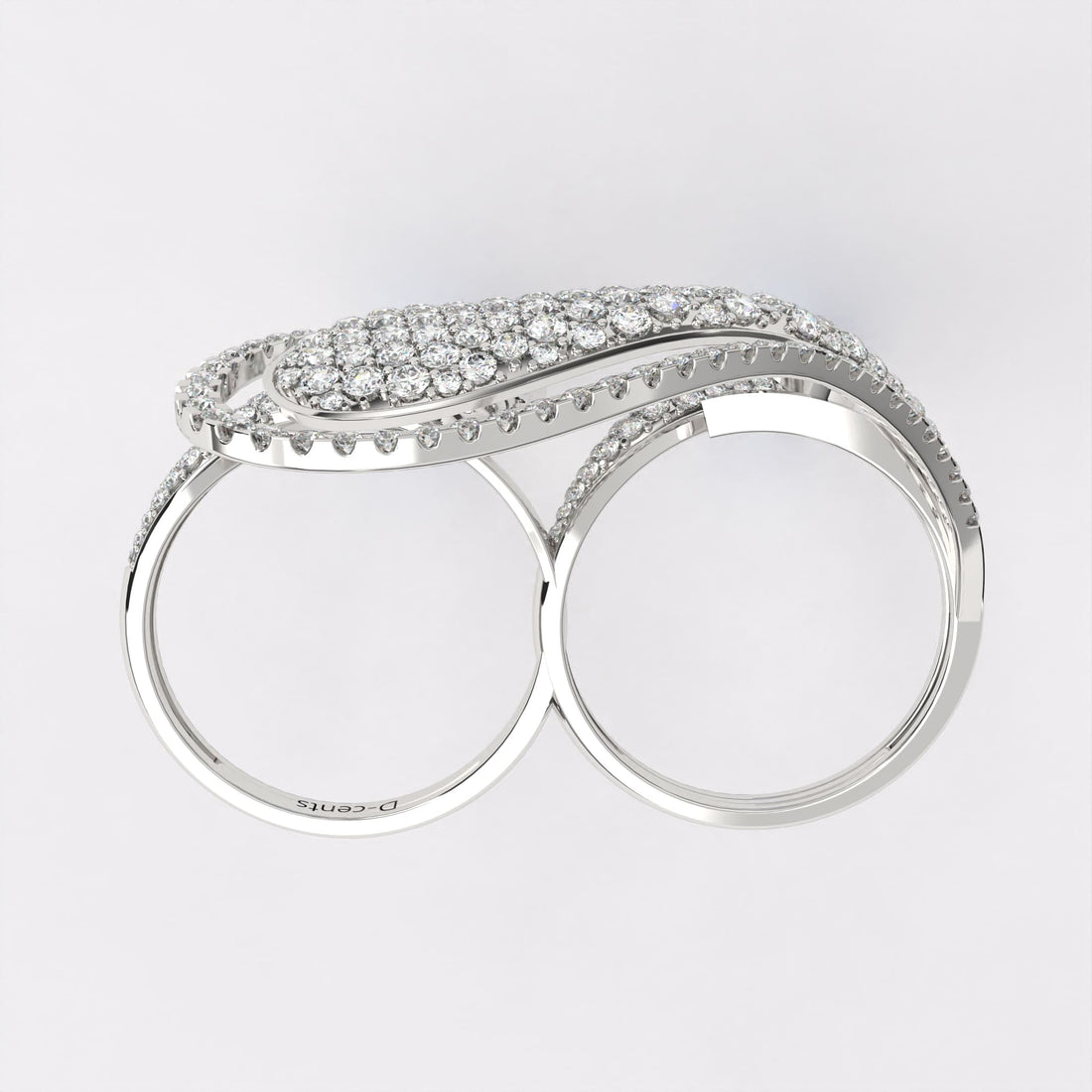 Sparkling Wing Diamond Ring in 925 Silver