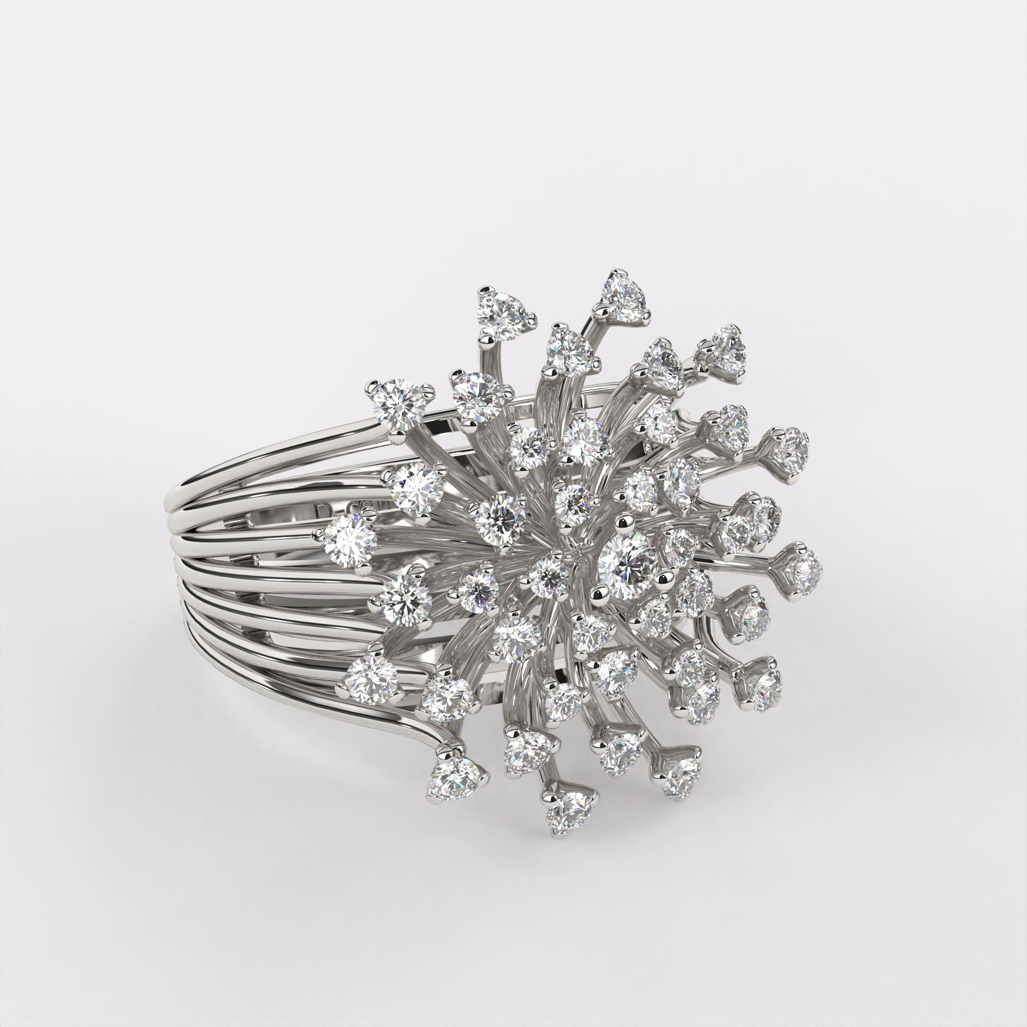 Sparky Diamond Ring In 925 Silver