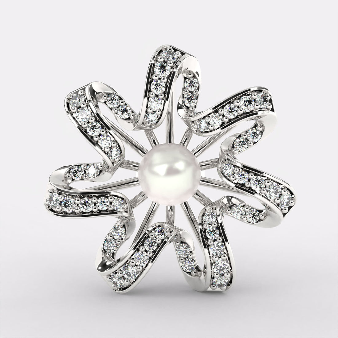 Spiral pearl Earrings in 925 Silver