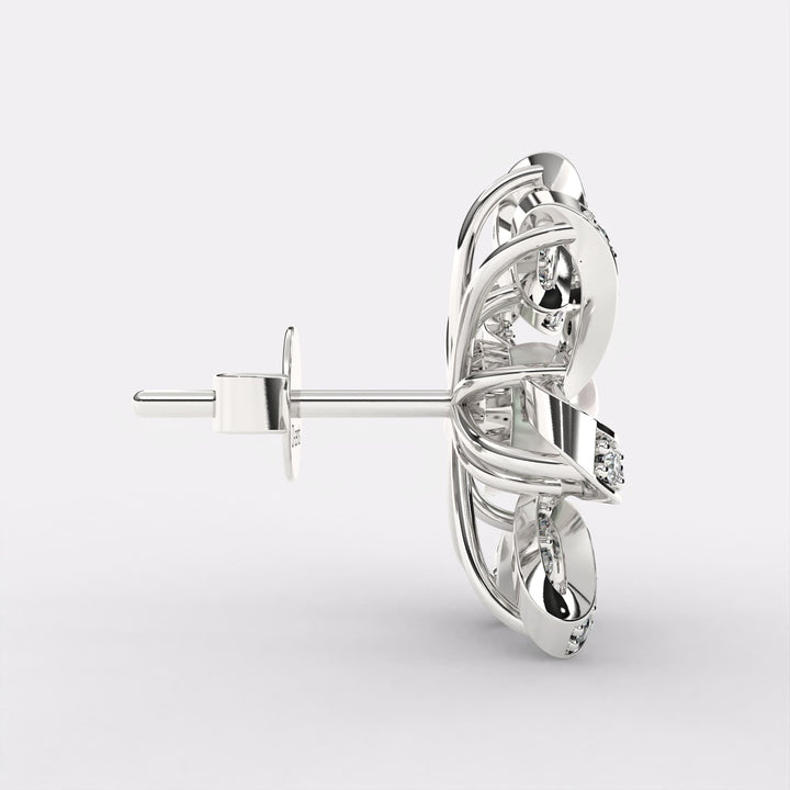 Spiral pearl Earrings in 925 Silver